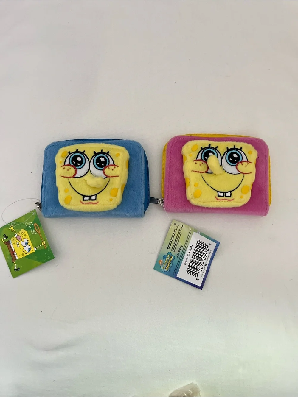 Vintage SpongeBob Plush Zip Wallet for Kids - Y2K Deadstock